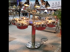 Carrousel Spinning Floor Type 7 Chafing Dishes Food Service Center with 7 Heat Lamps
